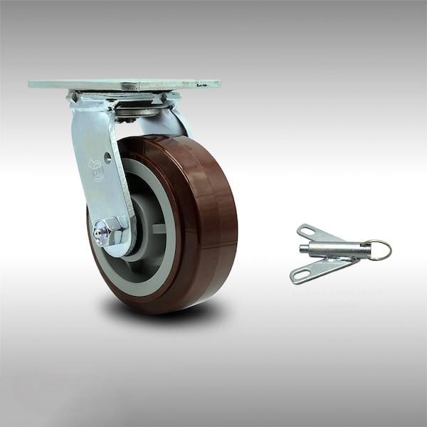 5 Inch SS Polyurethane Swivel Caster with Roller Bearing and Swivel Lock SCC
